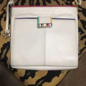 Brighton Purse White Cabana Crossbody  Organizer